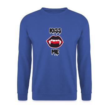 Sexy Hallowenn Vampir Lippen Kiss Me - Unisex Pullover - Royalblau - Vorne - Alina (178cm) & Michal (187cm)