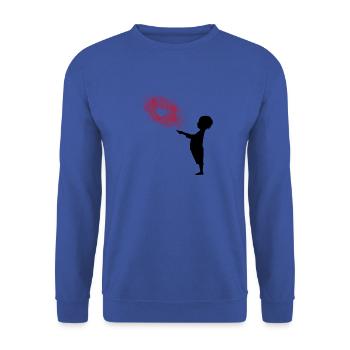 Spread the Love - Unisex Pullover - Royalblau - Vorne - Alina (178cm) & Michal (187cm)