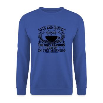 Coffee and cats - Unisex Sweatshirt - royal blue - Front - Alina (178cm) & Michal (187cm)