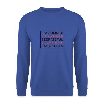 DREAM BIG - Unisex Pullover - Royalblau - Vorne - Alina (178cm) & Michal (187cm)