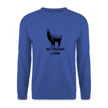 NO DRAMA LAMA - Unisex Sweatshirt - royal blue - Front - Alina (178cm) & Michal (187cm)