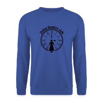 Times are female - Unisex Sweatshirt - royal blue - Front - Alina (178cm) & Michal (187cm)