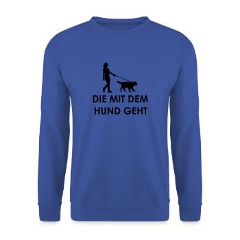 Who goes with the dog - Unisex Sweatshirt - royal blue - Front - Alina (178cm) & Michal (187cm)