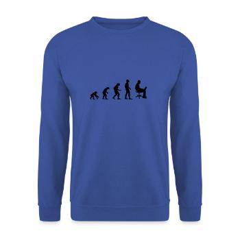 Evolution Man on Laptop, Work, Pc - Unisex Sweatshirt - royal blue - Front - Alina (178cm) & Michal (187cm)