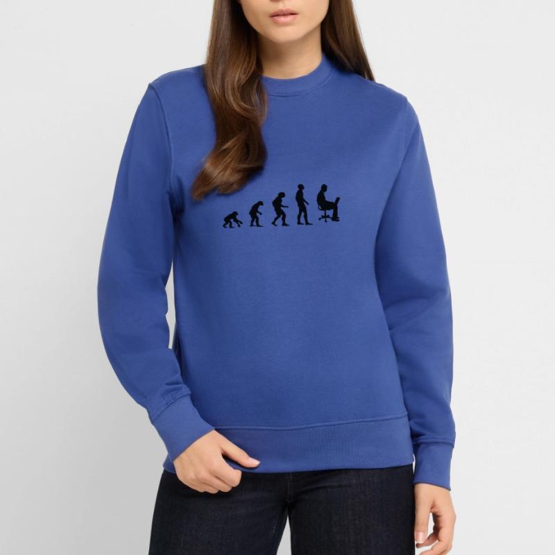 Evolution Mann am Laptop, Arbeit, Pc Unisex Pullover