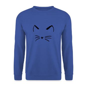 Cats face - Unisex Sweatshirt - royal blue - Front - Alina (178cm) & Michal (187cm)