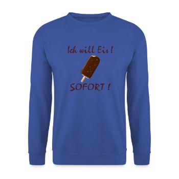 Ich will Eis Sofort Braun - Unisex Pullover - Royalblau - Vorne - Alina (178cm) & Michal (187cm)