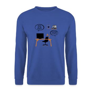 Travaillez-vous? Amelia | Noir | cadeau - Sweat-shirt Unisexe - bleu royal - Devant - Alina (178cm) & Michal (187cm)