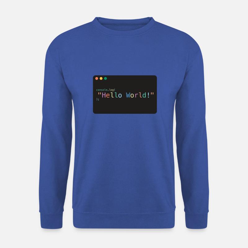 Hello World JavaScript console.log - Unisex Pullover - Royalblau