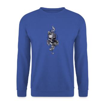 Skull & Roses - Unisex Sweatshirt - royal blue - Front - Alina (178cm) & Michal (187cm)