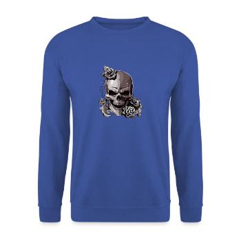 Skull - Unisex Pullover - Royalblau - Vorne - Alina (178cm) & Michal (187cm)