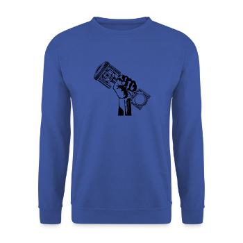 Motor, tuning, repair, Werkstatt - Unisex Pullover - Royalblau - Vorne - Alina (178cm) & Michal (187cm)