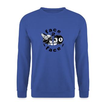 face to face, skull, biker - Unisex Sweatshirt - royal blue - Front - Alina (178cm) & Michal (187cm)