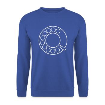 Retro Generation Wählscheibe Boomer Telefon - Unisex Pullover - Royalblau - Vorne - Alina (178cm) & Michal (187cm)