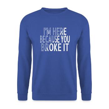 Baseball Sweatshirt Jokes Funny Quote Tuning - Unisex Sweatshirt - royal blue - Front - Alina (178cm) & Michal (187cm)