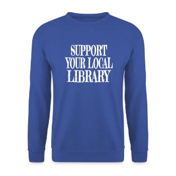 Book Cat Wine Book Fan Quote Comics Awesome Lover - Unisex Sweatshirt - royal blue - Front - Alina (178cm) & Michal (187cm)