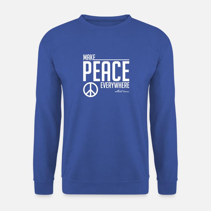 Peace everywhere white - Unisex Pullover - Royalblau