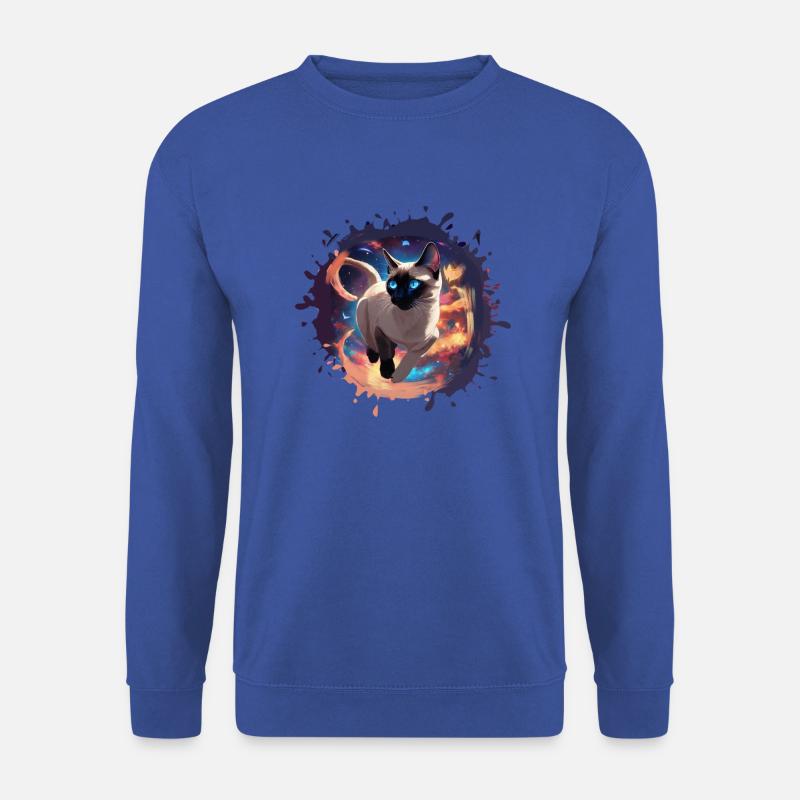 Siamkatze,katze, illustration, Graffiti, bunt - Unisex Pullover - Royalblau