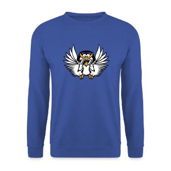 DJ Eule Sonnenbrille Kopfhörer Musik Club Party - Unisex Pullover - Royalblau - Vorne - Alina (178cm) & Michal (187cm)