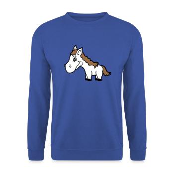 Pferd Süß Pony Fohlen Pferdemädchen Niedlich Comic - Unisex Pullover - Royalblau - Vorne - Alina (178cm) & Michal (187cm)