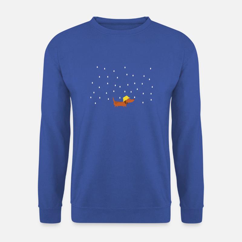 Dackel mit Regenhut klein - Unisex Pullover - Royalblau