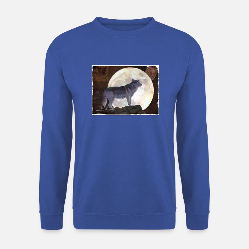 Vintage Wolf - Unisex Pullover - Royalblau