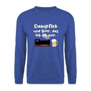 Eisenbahn Dampflok Bier Eisenbahner Zug - Unisex Pullover - Royalblau - Vorne - Alina (178cm) & Michal (187cm)