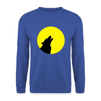Wolf heult Mond böse wolve howling moon dangerous - Unisex Pullover - Royalblau - Vorne - Alina (178cm) & Michal (187cm)