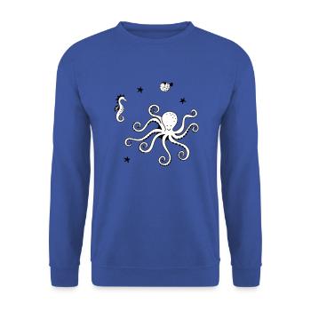 Poulpe et ses amis - Sweat-shirt Unisexe - bleu royal - Devant - Alina (178cm) & Michal (187cm)
