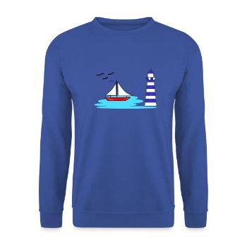 Bateau phare - Sweat-shirt Unisexe - bleu royal - Devant - Alina (178cm) & Michal (187cm)