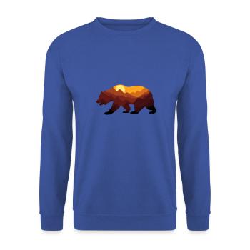 Bear | Nature | wilderness - Unisex Sweatshirt - royal blue - Front - Alina (178cm) & Michal (187cm)