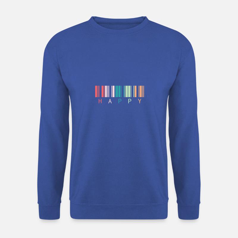 Strichcode "Happy" - Unisex Pullover - Royalblau