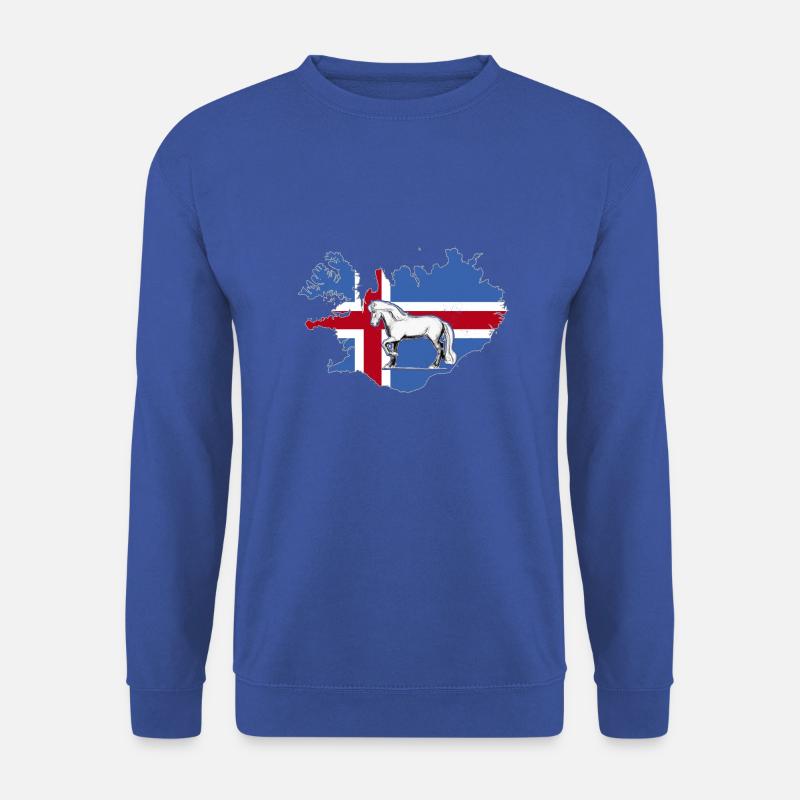 Islandpferd - Isländer auf Island-Umriss - Unisex Pullover - Royalblau