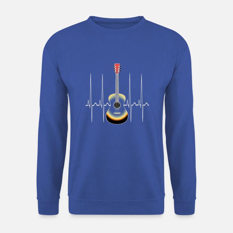 Akustische Gitarre EKG Herzschlag - Unisex Pullover - Royalblau