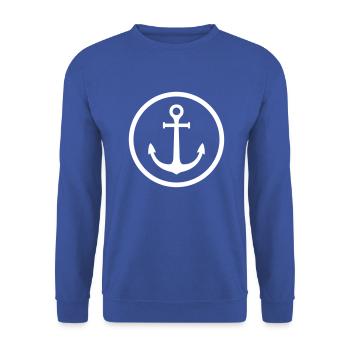 Anker in Kreis Vector - Unisex Pullover - Royalblau - Vorne - Alina (178cm) & Michal (187cm)