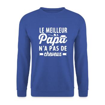 Meilleur Papa N'a Pas De Cheveux Fête Des Pères - Sweat-shirt Unisexe - bleu royal - Devant - Alina (178cm) & Michal (187cm)