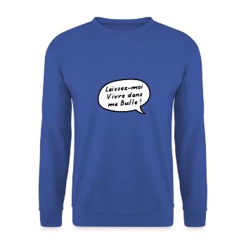 LAISSEZ-MOI VIVRE DANS MA BULLE ! (manga,BD,manga) - Sweat-shirt Unisexe - bleu royal - Devant - Alina (178cm) & Michal (187cm)