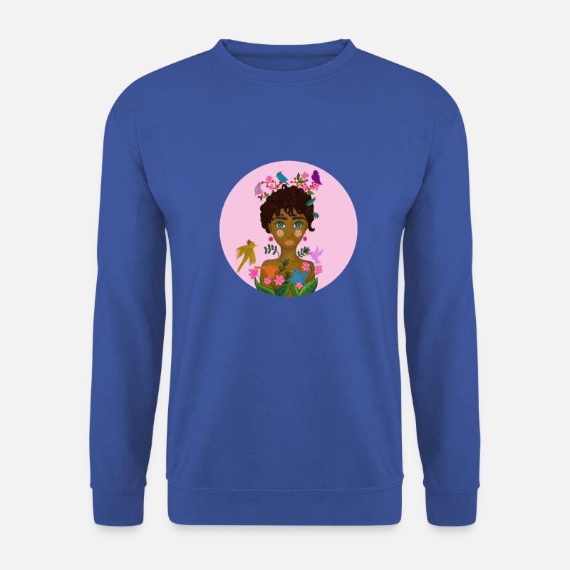 Apapucharse - Frau mit Vogel - Unisex Pullover - Royalblau