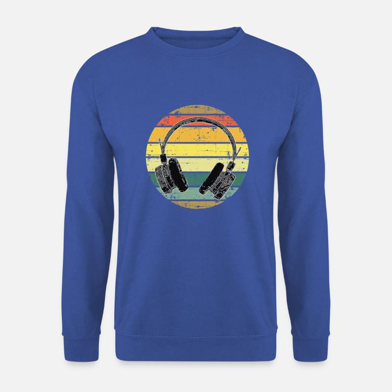 Vintage Headphones Music Lover - Unisex Pullover - Royalblau