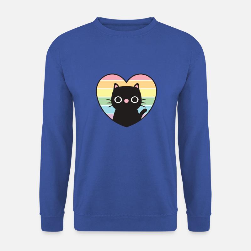 Mignon chat noir Rainbow Heart - Sweat-shirt Unisexe - bleu royal