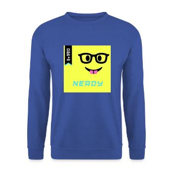 Emoji Day 2022 - Emoji Nerdy - Design A - Unisex Sweatshirt - royal blue - Front - Alina (178cm) & Michal (187cm)