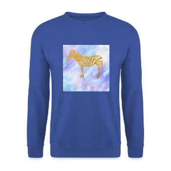 Zebra - Unisex Pullover - Royalblau - Vorne - Alina (178cm) & Michal (187cm)