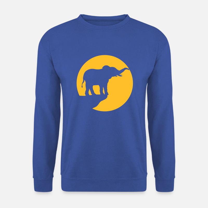 Silhouette Klippe Mond Elefant - Unisex Pullover - Royalblau