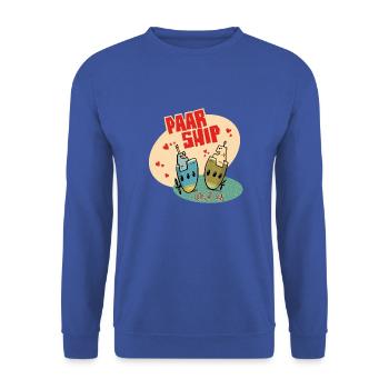 Paar Ship - Love at Sea - Unisex Pullover - Royalblau - Vorne - Alina (178cm) & Michal (187cm)