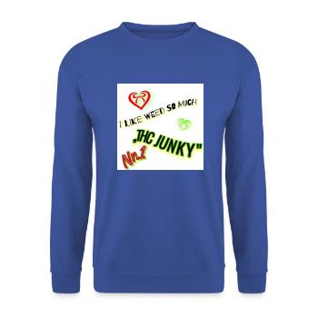 THC JUNKY - Unisex Pullover - Royalblau - Vorne - Alina (178cm) & Michal (187cm)