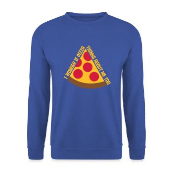 pizza thinks about me - Unisex Sweatshirt - royal blue - Front - Alina (178cm) & Michal (187cm)