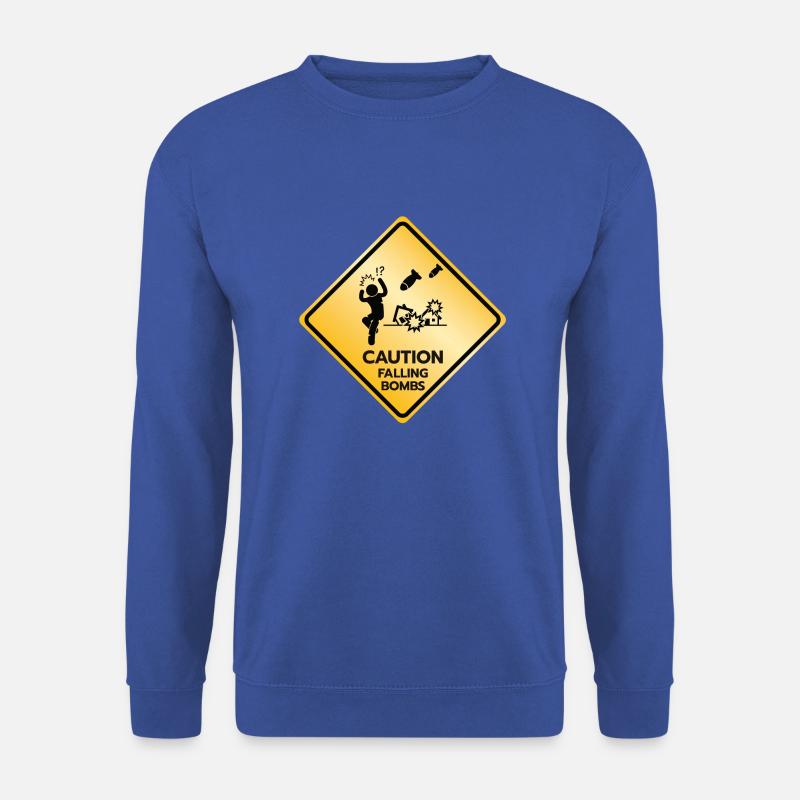 Caution Sign Falling Bombs - Unisex Sweatshirt - royal blue