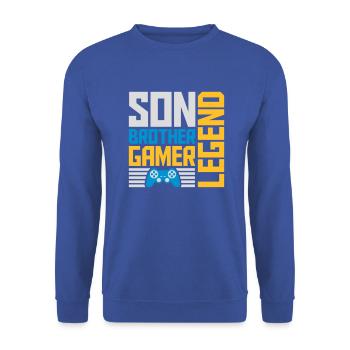 son brother gamer legend - Unisex Pullover - Royalblau - Vorne - Alina (178cm) & Michal (187cm)