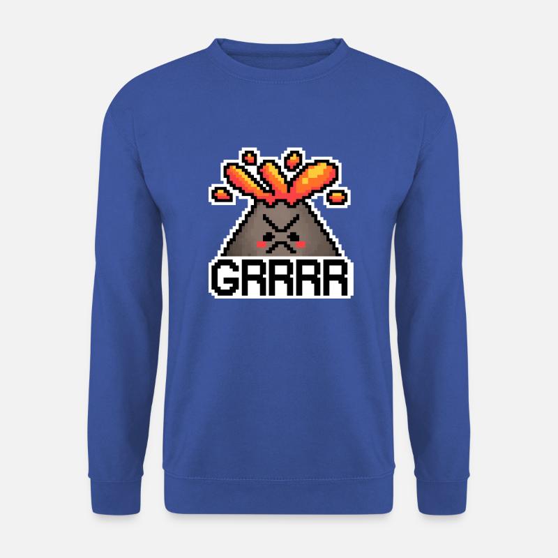 Wütender Pixel Vulkan - Unisex Pullover - Royalblau