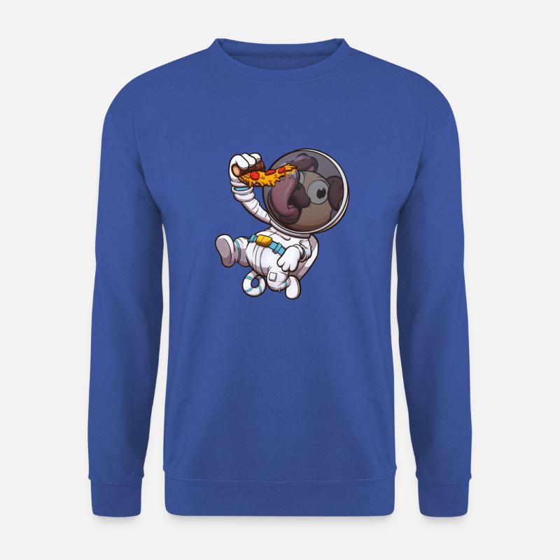 Astronaut Mops isst Pizza Slice - Unisex Pullover - Royalblau